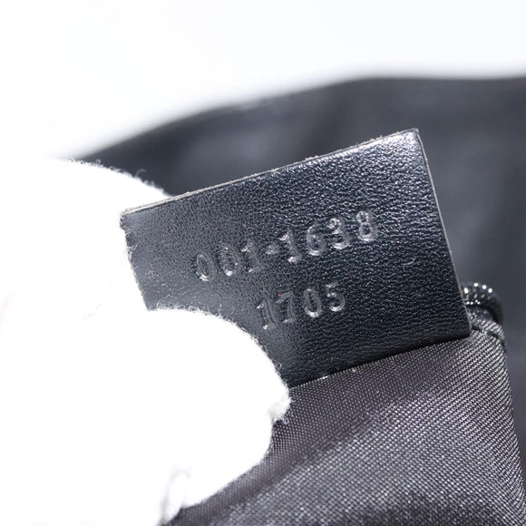 GUCCI Bamboo Shoulder Bag Nylon 2way Black Silver 001 1638 1705 Auth 148258