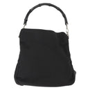 GUCCI Bamboo Shoulder Bag Nylon 2way Black Silver 001 1638 1705 Auth 148258-2