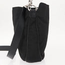 GUCCI Bamboo Shoulder Bag Nylon 2way Black Silver 001 1638 1705 Auth 148258-3