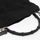GUCCI Bamboo Shoulder Bag Nylon 2way Black Silver 001 1638 1705 Auth 148258-6