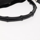 GUCCI Bamboo Shoulder Bag Nylon 2way Black Silver 001 1638 1705 Auth 148258-7
