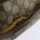 GUCCI GG Supreme Web Sherry Line Shoulder Bag PVC Beige Red Auth 148262-9