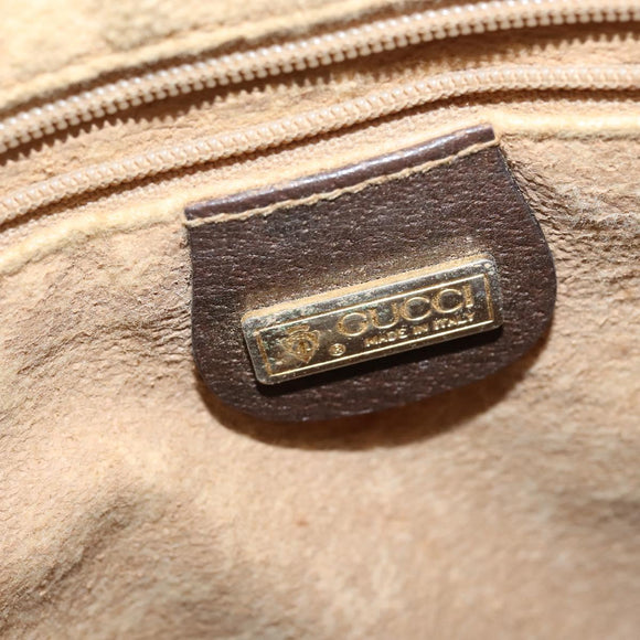 GUCCI GG Supreme Web Sherry Line Shoulder Bag PVC Beige Red Auth 148262