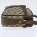 GUCCI GG Supreme Web Sherry Line Shoulder Bag PVC Beige Red Auth 148262-4