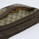 GUCCI GG Supreme Web Sherry Line Shoulder Bag PVC Beige Red Auth 148262-6