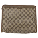 GUCCI GG Supreme Clutch Bag PVC Beige Gold 97 01 038 Auth 148263-2