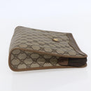 GUCCI GG Supreme Clutch Bag PVC Beige Gold 97 01 038 Auth 148263-4