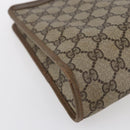 GUCCI GG Supreme Clutch Bag PVC Beige Gold 97 01 038 Auth 148263-14