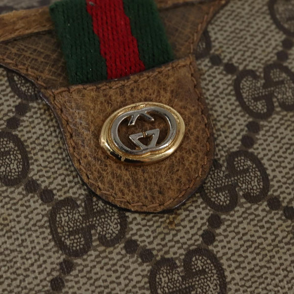 GUCCI GG Supreme Web Sherry Line Shoulder Bag PVC Beige 116 02 089 Auth 148264