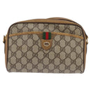 GUCCI GG Supreme Web Sherry Line Shoulder Bag PVC Beige 116 02 089 Auth 148264-13