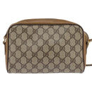 GUCCI GG Supreme Web Sherry Line Shoulder Bag PVC Beige 116 02 089 Auth 148264-2