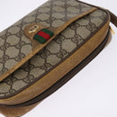 GUCCI GG Supreme Web Sherry Line Shoulder Bag PVC Beige 116 02 089 Auth 148264-6