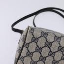 GUCCI GG Supreme Shoulder Bag PVC Navy Gold Auth 148266-14