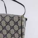 GUCCI GG Supreme Shoulder Bag PVC Navy Gold Auth 148266-15