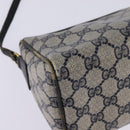 GUCCI GG Supreme Shoulder Bag PVC Navy Gold Auth 148266-16