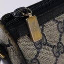 GUCCI GG Supreme Shoulder Bag PVC Navy Gold Auth 148266-10
