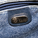GUCCI GG Supreme Shoulder Bag PVC Navy Gold Auth 148266-17