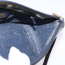 GUCCI GG Supreme Shoulder Bag PVC Navy Gold Auth 148266-18