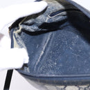 GUCCI GG Supreme Shoulder Bag PVC Navy Gold Auth 148266-19