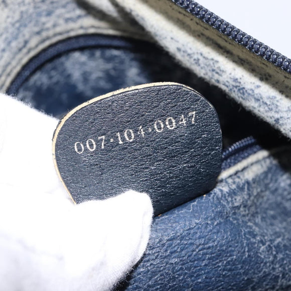 GUCCI GG Supreme Shoulder Bag PVC Navy Gold Auth 148266