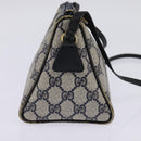 GUCCI GG Supreme Shoulder Bag PVC Navy Gold Auth 148266-3