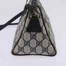 GUCCI GG Supreme Shoulder Bag PVC Navy Gold Auth 148266-4