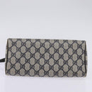 GUCCI GG Supreme Shoulder Bag PVC Navy Gold Auth 148266-5