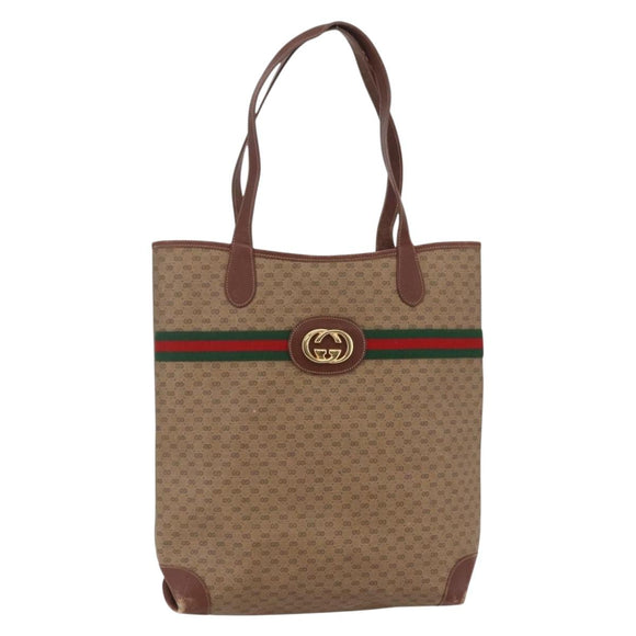 GUCCI Micro GG Supreme Web Sherry Line Bag PVC Beige 002 123 0131 Auth 148270