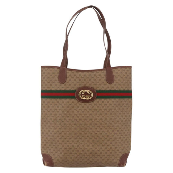 GUCCI Micro GG Supreme Web Sherry Line Bag PVC Beige 002 123 0131 Auth 148270