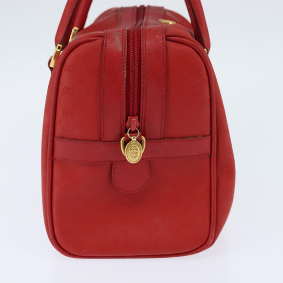 GUCCI Micro GG Canvas Boston Bag Red Gold 002 115 0165 Auth 148271