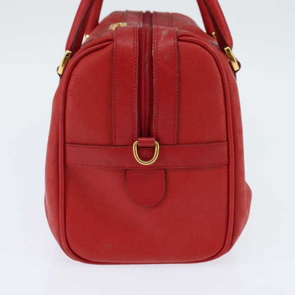 GUCCI Micro GG Canvas Boston Bag Red Gold 002 115 0165 Auth 148271