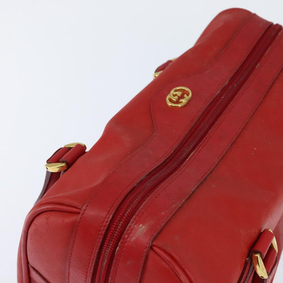 GUCCI Micro GG Canvas Boston Bag Red Gold 002 115 0165 Auth 148271