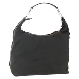 GUCCI Shoulder Bag Nylon Khaki Silver 001 1955 Auth 148272