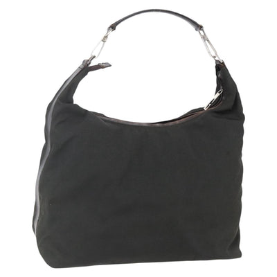 GUCCI Shoulder Bag Nylon Khaki Silver 001 1955 Auth 148272