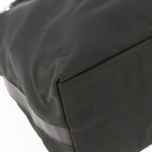 GUCCI Shoulder Bag Nylon Khaki Silver 001 1955 Auth 148272