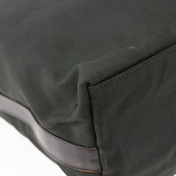 GUCCI Shoulder Bag Nylon Khaki Silver 001 1955 Auth 148272