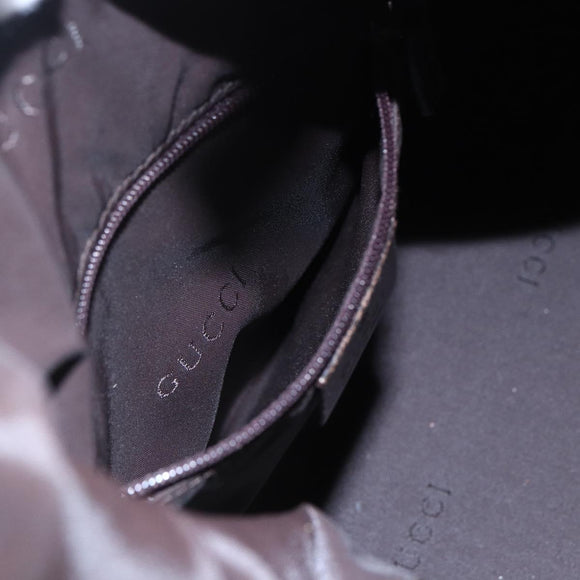 GUCCI Shoulder Bag Nylon Khaki Silver 001 1955 Auth 148272