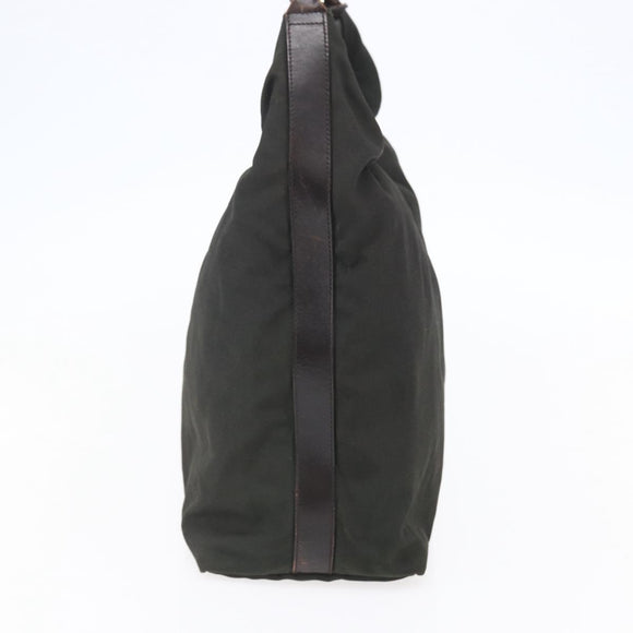 GUCCI Shoulder Bag Nylon Khaki Silver 001 1955 Auth 148272