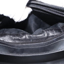 GUCCI Shoulder Bag Leather Black Silver Auth 148273-21