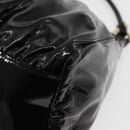 GUCCI Abbey Shoulder Bag Enamel Black Gold 189833 Auth 148274-15