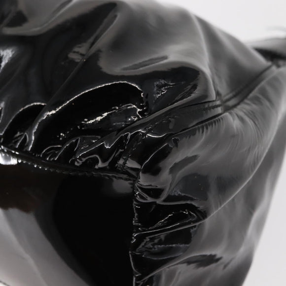 GUCCI Abbey Shoulder Bag Enamel Black Gold 189833 Auth 148274