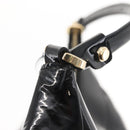GUCCI Abbey Shoulder Bag Enamel Black Gold 189833 Auth 148274-9