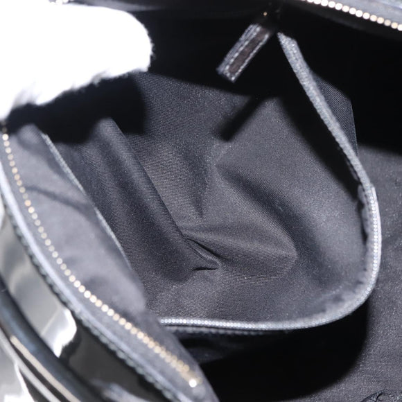 GUCCI Abbey Shoulder Bag Enamel Black Gold 189833 Auth 148274