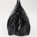 GUCCI Abbey Shoulder Bag Enamel Black Gold 189833 Auth 148274-4