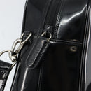 GUCCI Hand Bag Enamel 2way Black Silver 000 1274 0505 Auth 148275-19