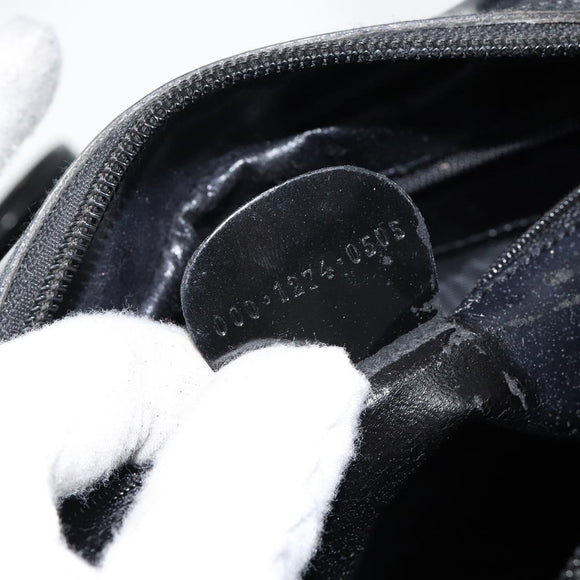 GUCCI Hand Bag Enamel 2way Black Silver 000 1274 0505 Auth 148275