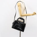 GUCCI Hand Bag Enamel 2way Black Silver 000 1274 0505 Auth 148275-24