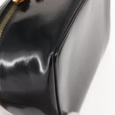 GUCCI Bamboo Vanity Pouch Enamel Black Gold 032 1705 0150 Auth 148276-9