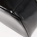 GUCCI Bamboo Vanity Pouch Enamel Black Gold 032 1705 0150 Auth 148276-16