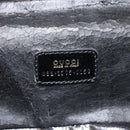 GUCCI Bamboo Vanity Pouch Enamel Black Gold 032 1705 0150 Auth 148276-12